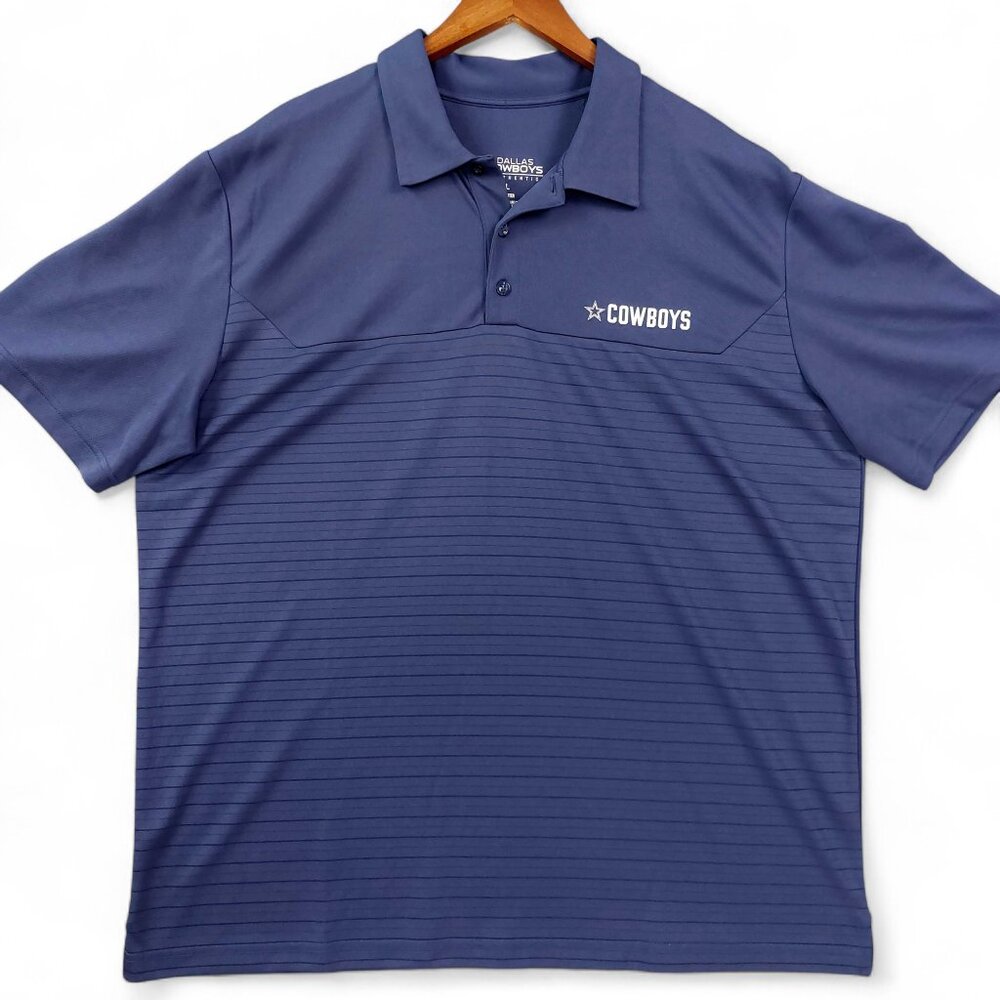 Dallas Cowboys Shirt Mens 2XL Blue Polo Golf Performance Short Sleeve NFL Fan